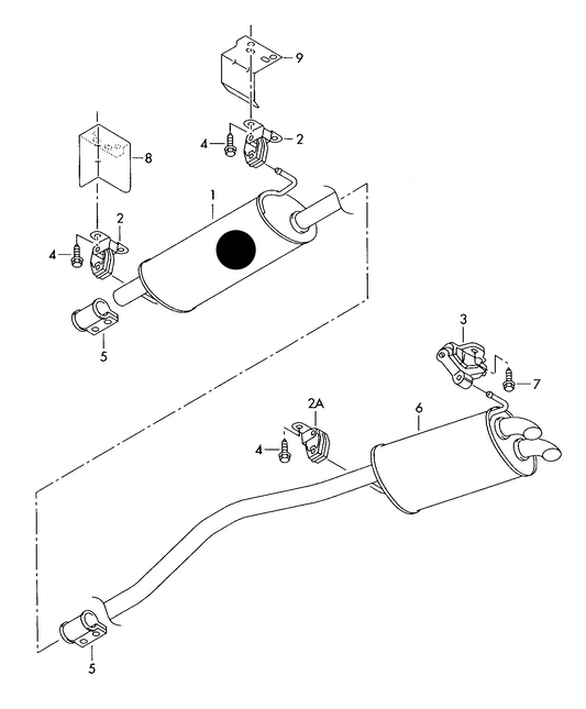 (ITEM 1) VW618C H/D Rear Exhaust Muffler T5 (7H) 1.9D 03>AXB,AXC,BRR,BRS 'Special order 1-3 days'