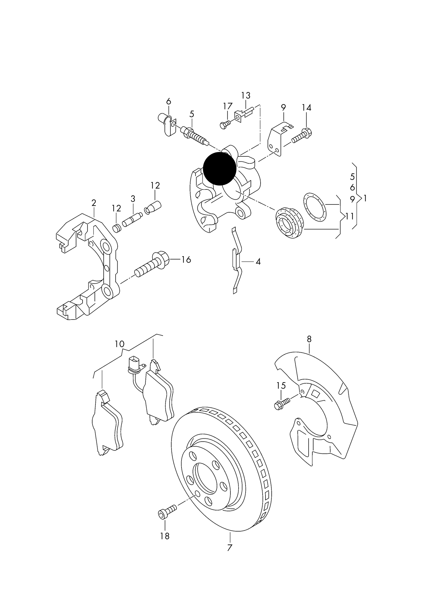 (1) 631412 FEBI Front Right Brake Caliper T5 PR-2E2