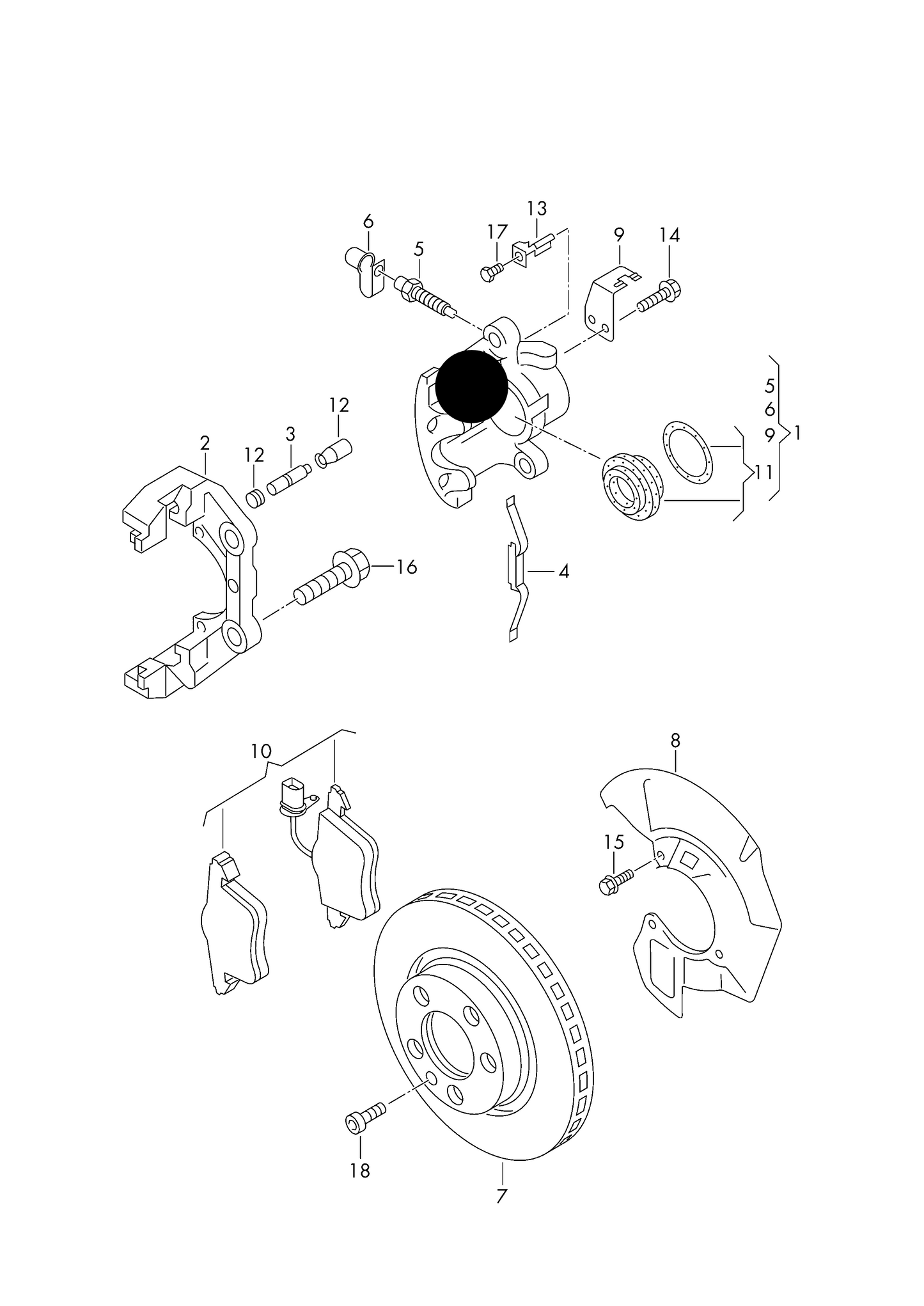 (1) 631411 FEBI Front Left Brake Caliper T5 PR-2E2