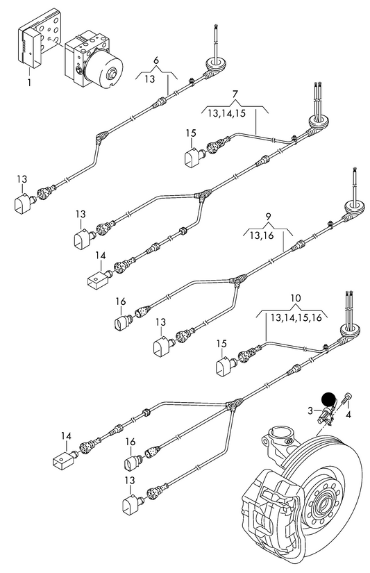 (item 3) 110604 FEBI ABS / Traction Control Sensor