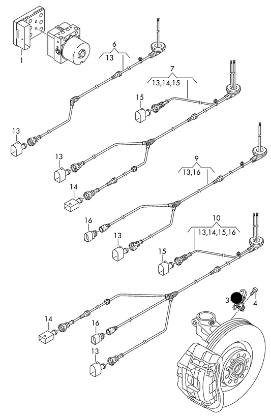 (Item 3) 110610 Hella L/H ABS / Traction Control Sensor