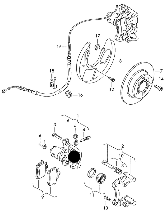 (ITEM 1) 115689 NEW Rear Brake Caliper-Right Sharan 15" 96>09