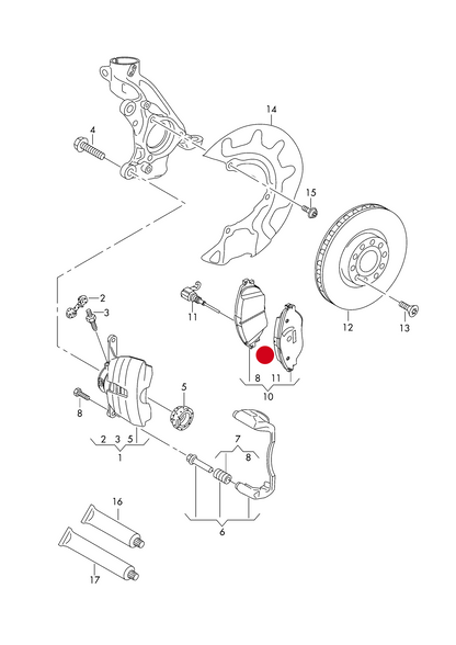 (10) 115810 Eicher Premium Front brake pad set VAG 13>