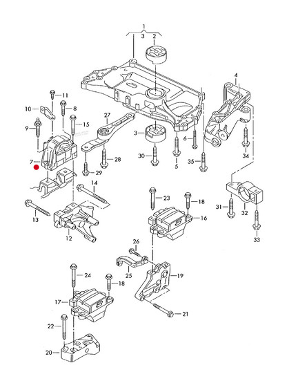 (7) 37687 R/H Engine Mounting CAYB,CAYC, CBDC,CJAA, CLCA