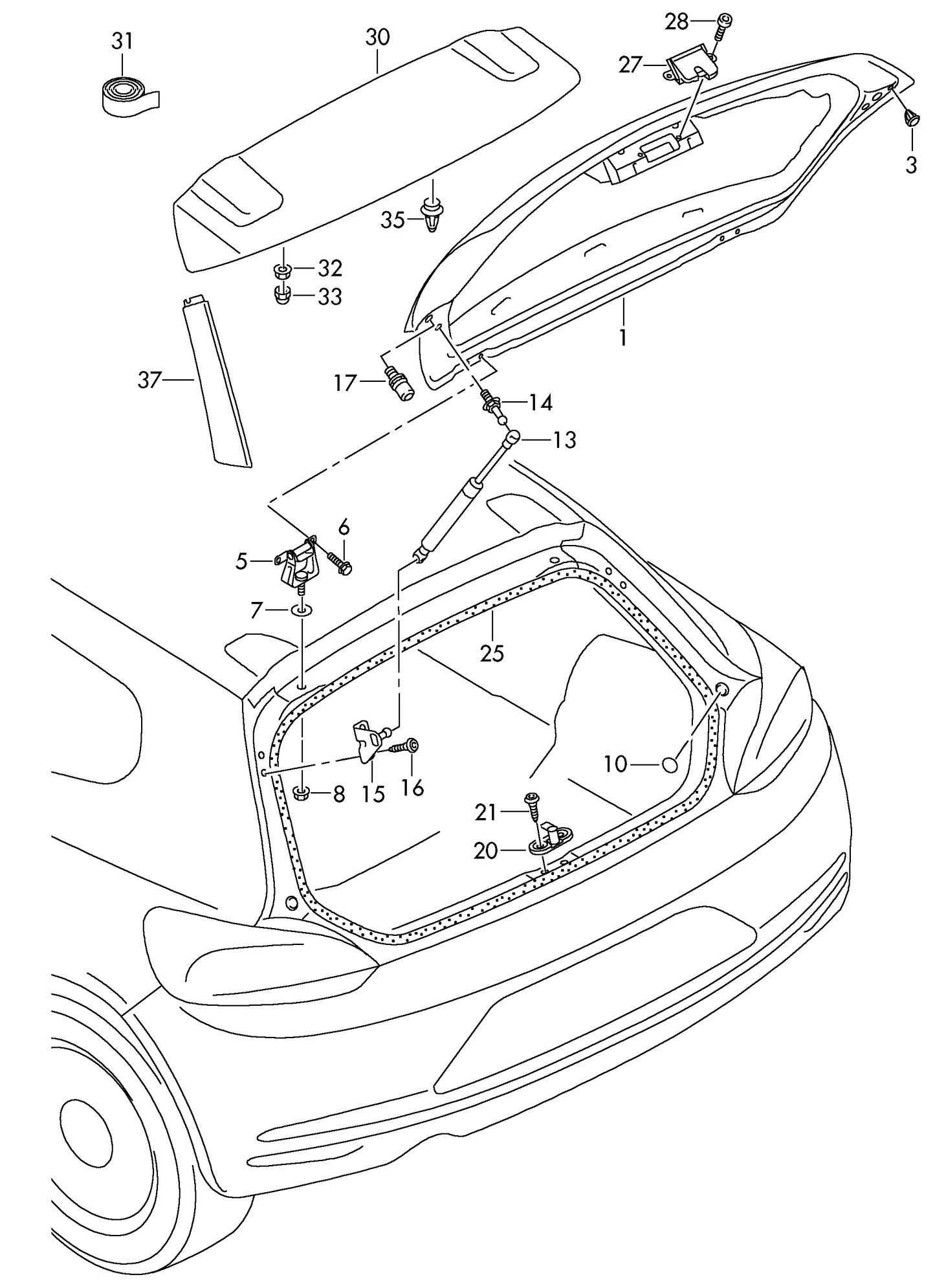 (27) 2310517 Metzger Rear inner tailgate latch