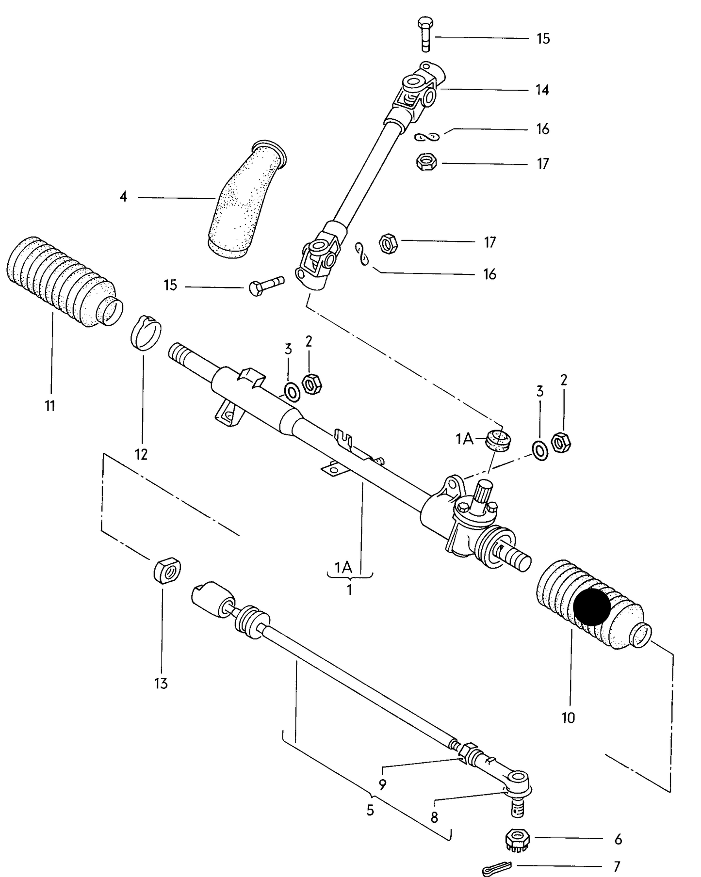 (10) 102613 L/H STEERING RACK BOOT