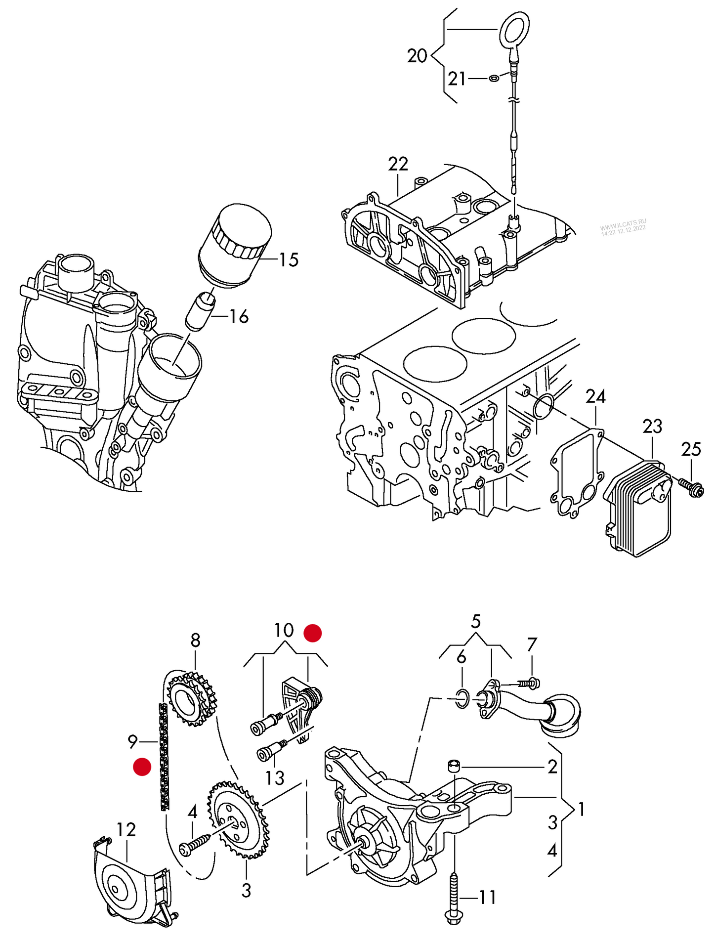 (9+10) 626204 FEBI Chain Kit for oil pump