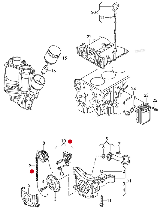 (ITEMS 9+10) 626204 Chain Kit for oil pump