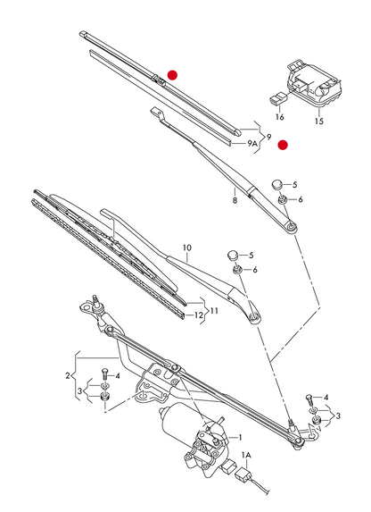 (9) 119340 BOSCH Front AERO wiper blades T5 2012>2017