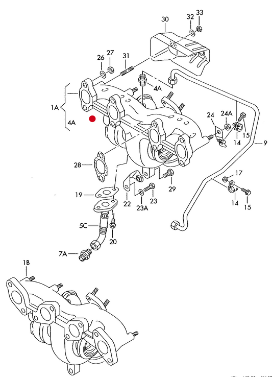 (1A) 126065 OEM Exhaust Manifold & Turbo 1.9tdi AXC engine