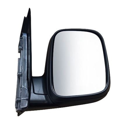 (1) MM6357 Door mirror Left Caddy 2K 03/04-03/11 Manual, Black - Textured, Tall Housing, Excl. Aerial, Convex