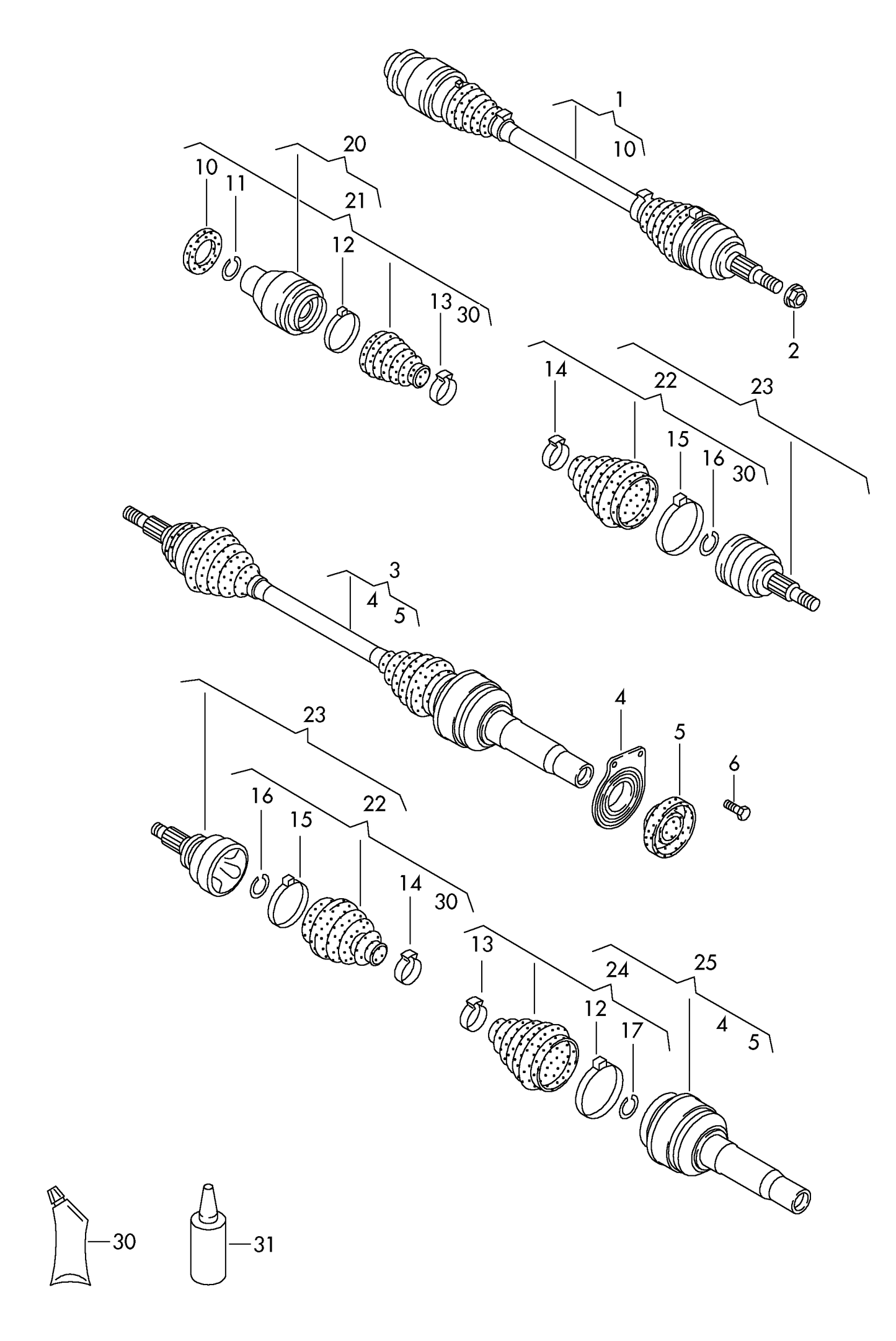 T5.1 (7E) 2010>2015 6speed manual Driveshaft